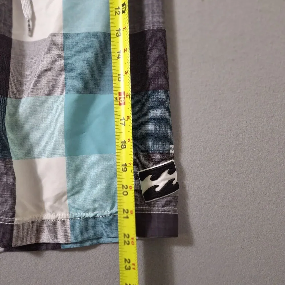 Billabong Hydrostretch Platinum X Board Shorts Mens 34x10 Plaid  Stretch